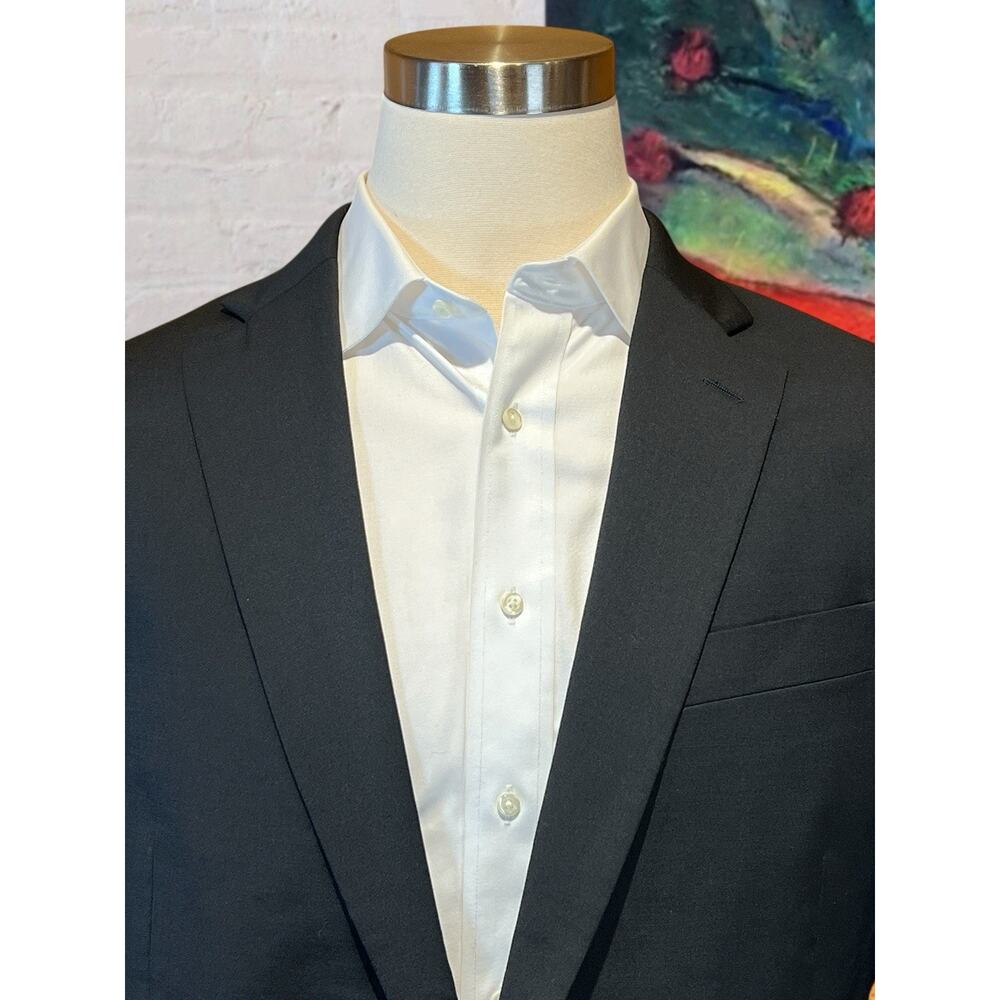 Stafford 44-46R Basic Black Classic Blazer Sport Suit Jacket Separate - Picture 4 of 16